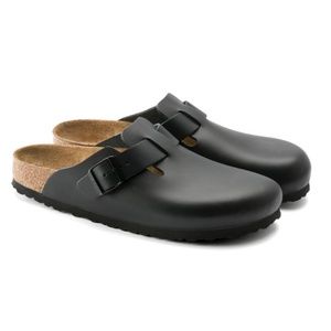 Birkenstock Boston Natural Leather Black Size 38